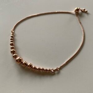 Handmade Bolo 14K Rose Gold Plated Sterling silver Bracelet